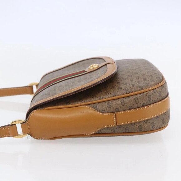 GUCCI Micro GG Supreme Web Sherry Line Bag PVC Beige 001 115 0914 Auth BA7111 - Picture 6 of 16